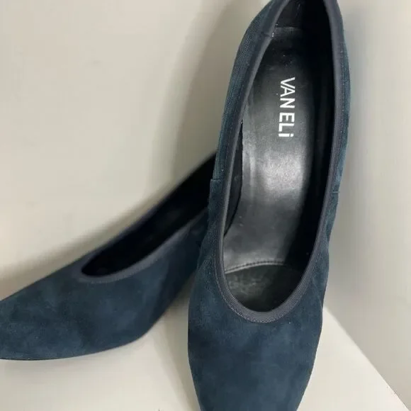 Vaneli Debora Navy Suede Almond To‎ Block Heel 9 - Picture 6 of 7